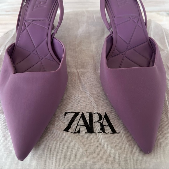 Zara Women's Violet Pointed Slingback Heels - Picture 4 of 12